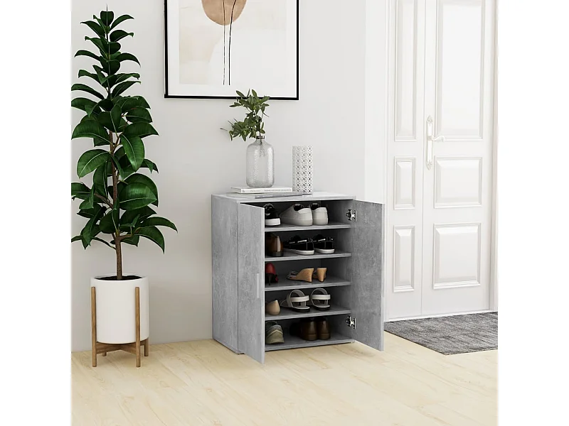 Armoire à chaussures Gris béton 60x35x70 2
