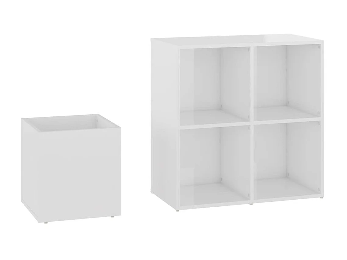 Armoire à chaussures Blanc brillant 105x35,5x70