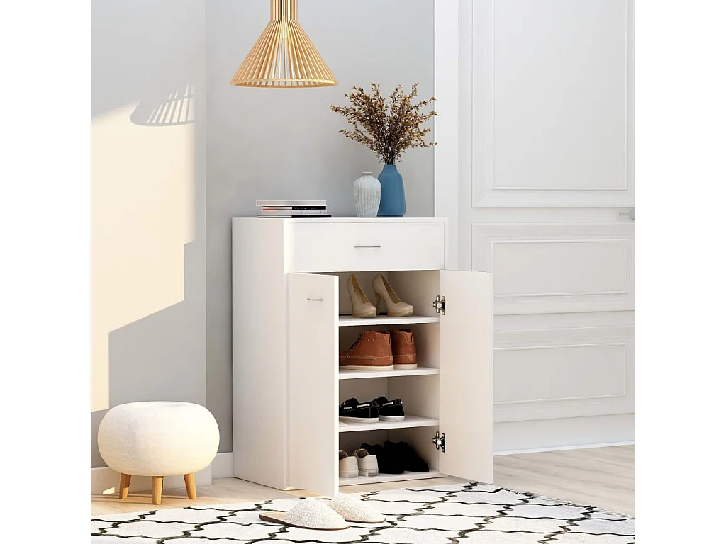 Armoire à chaussures Blanc 60x35x84