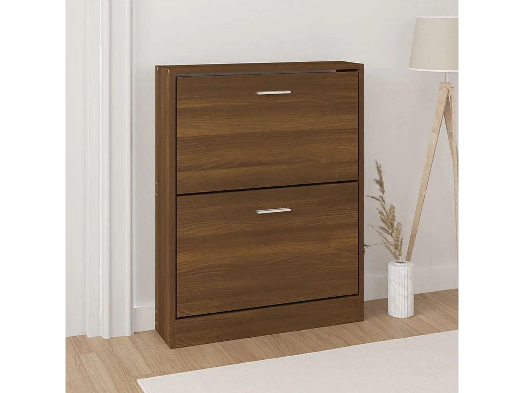 Armoire à chaussures Chêne marron 59x17x81 Bois d'ingénierie
