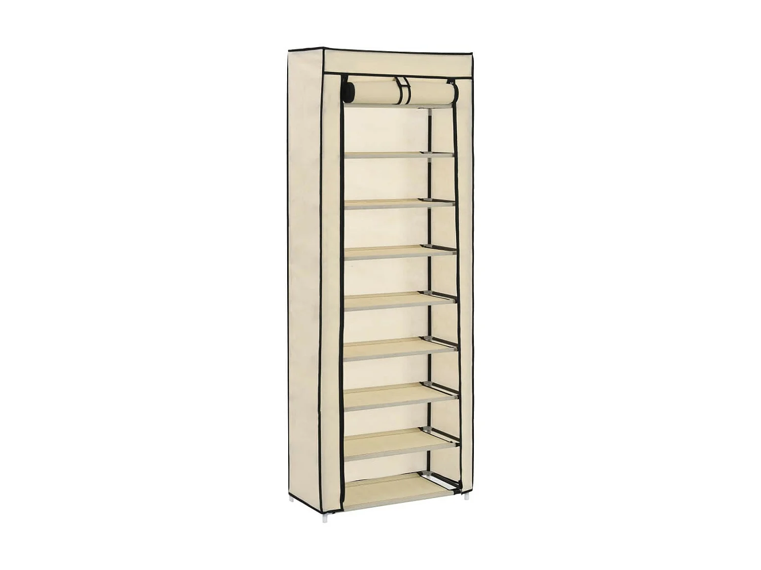 Armoire à chaussures avec housse Crème 57x29x162 Tissu
