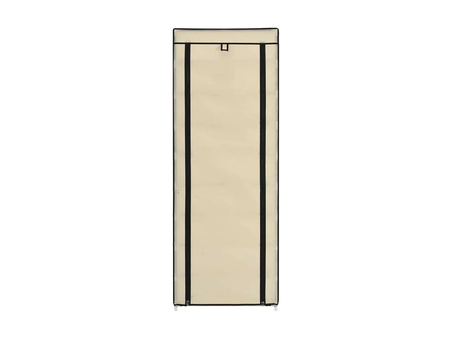 Armoire à chaussures avec housse Crème 57x29x162 Tissu