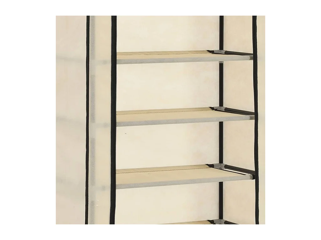 Armoire à chaussures avec housse Crème 57x29x162 Tissu