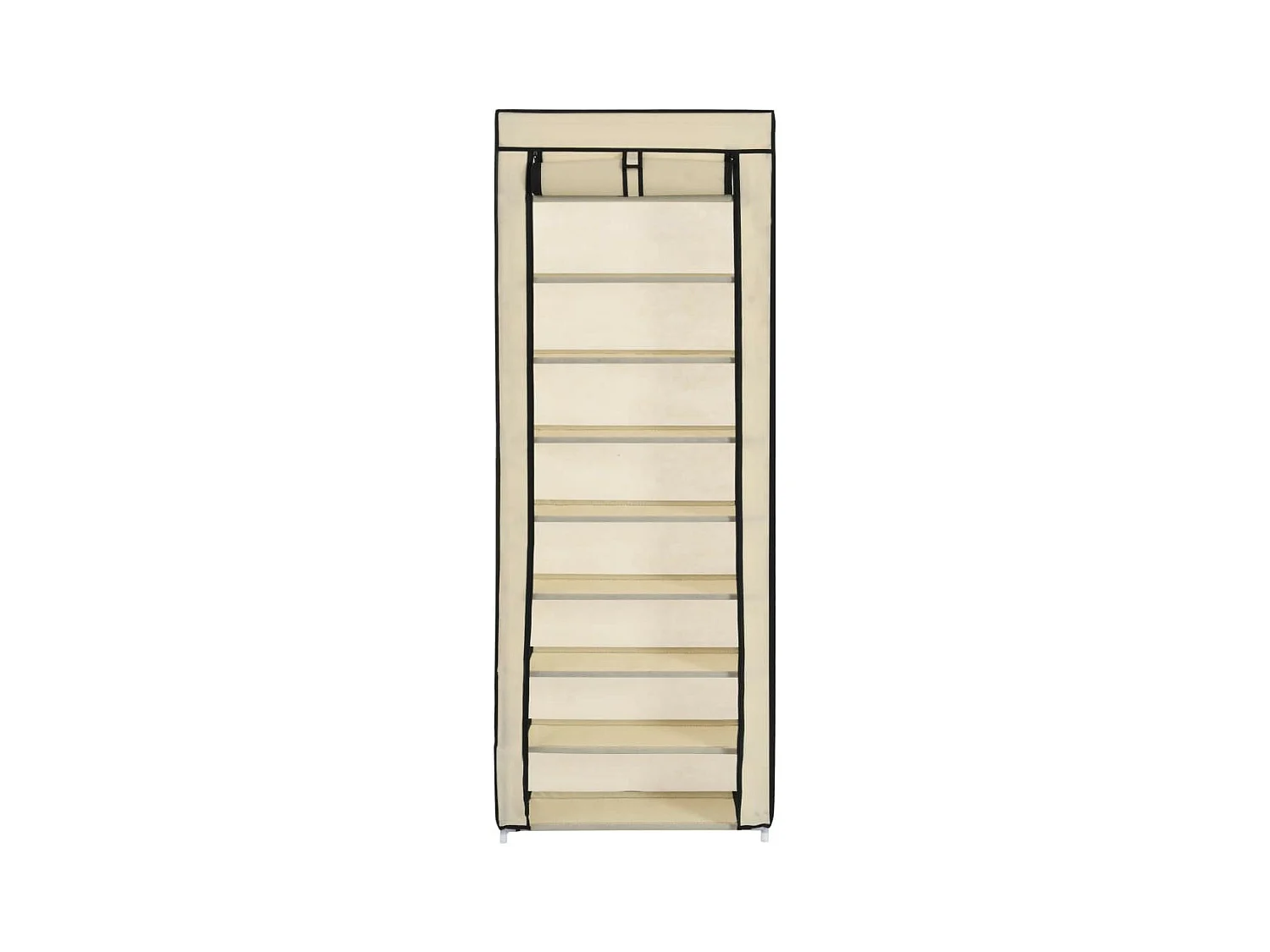 Armoire à chaussures avec housse Crème 57x29x162 Tissu
