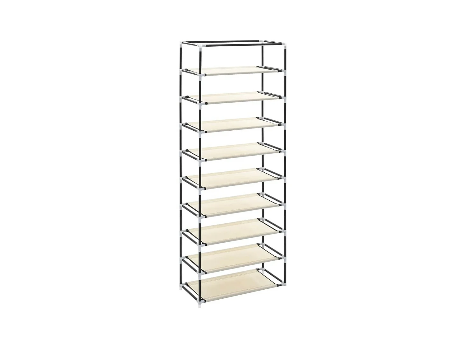 Armoire à chaussures avec housse Crème 57x29x162 Tissu