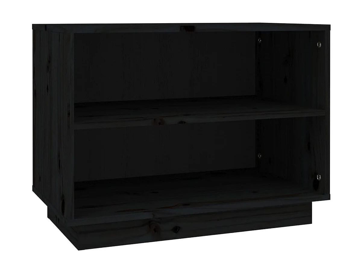 Armoire à chaussures Noir 60x34x45 Bois de pin massif