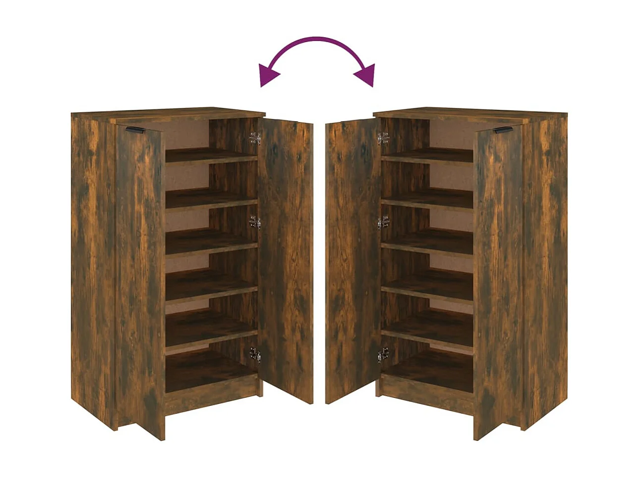 Meuble à chaussures Chêne fumé 59x35x100 Bois d'ingénierie