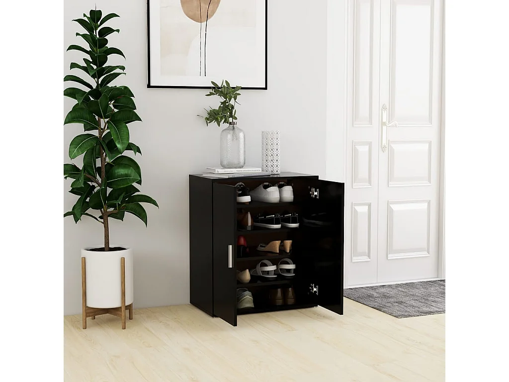 Armoire à chaussures Noir 60x35x70 2