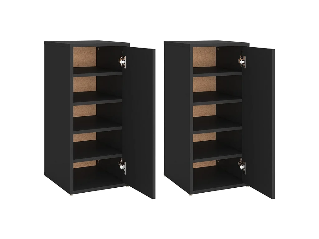 Armoires à chaussures 2 pcs Noir 32x35x70