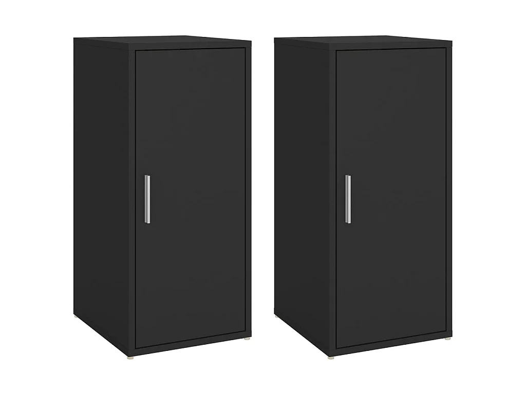 Armoires à chaussures 2 pcs Noir 32x35x70