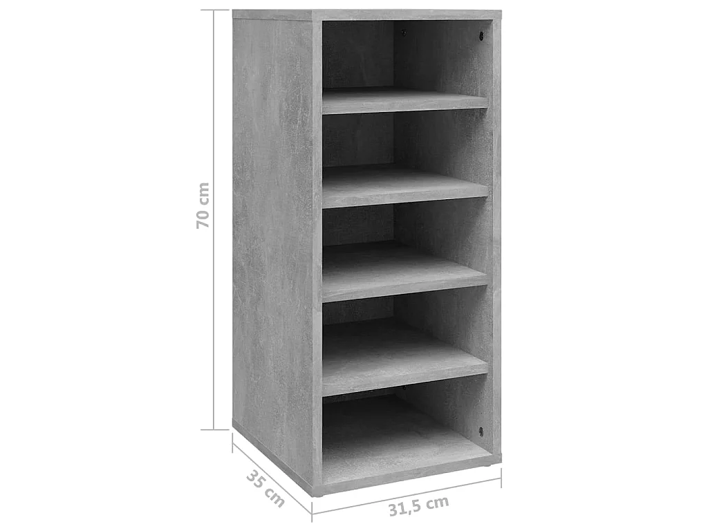 Armoires à chaussures 2 pcs Gris béton 31,5x35x70