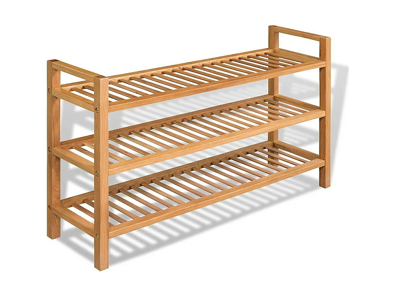 Étagère à chaussures avec 3 étagères 100x27x59,5 Chêne massif