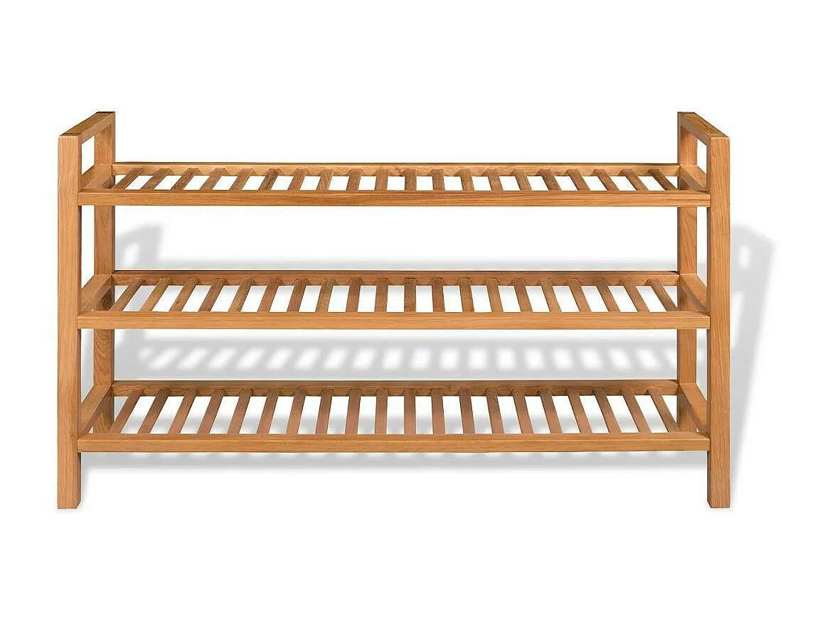Étagère à chaussures avec 3 étagères 100x27x59,5 Chêne massif