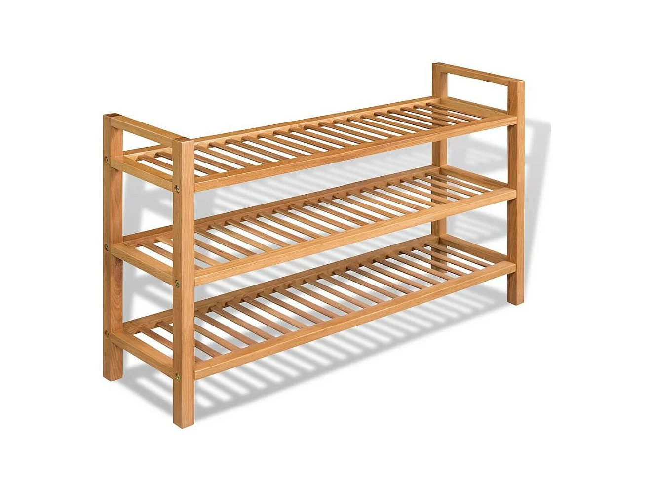 Étagère à chaussures avec 3 étagères 100x27x59,5 Chêne massif