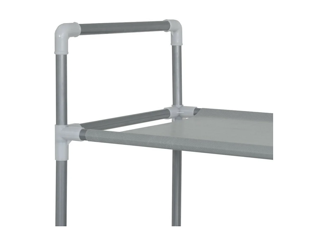 Range-chaussures 10 étagères Métal et Tissu non tissé Argenté