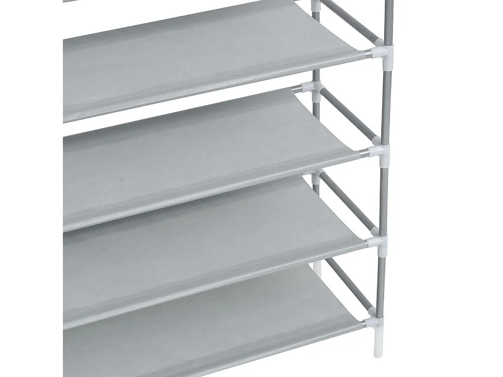 Range-chaussures 10 étagères Métal et Tissu non tissé Argenté