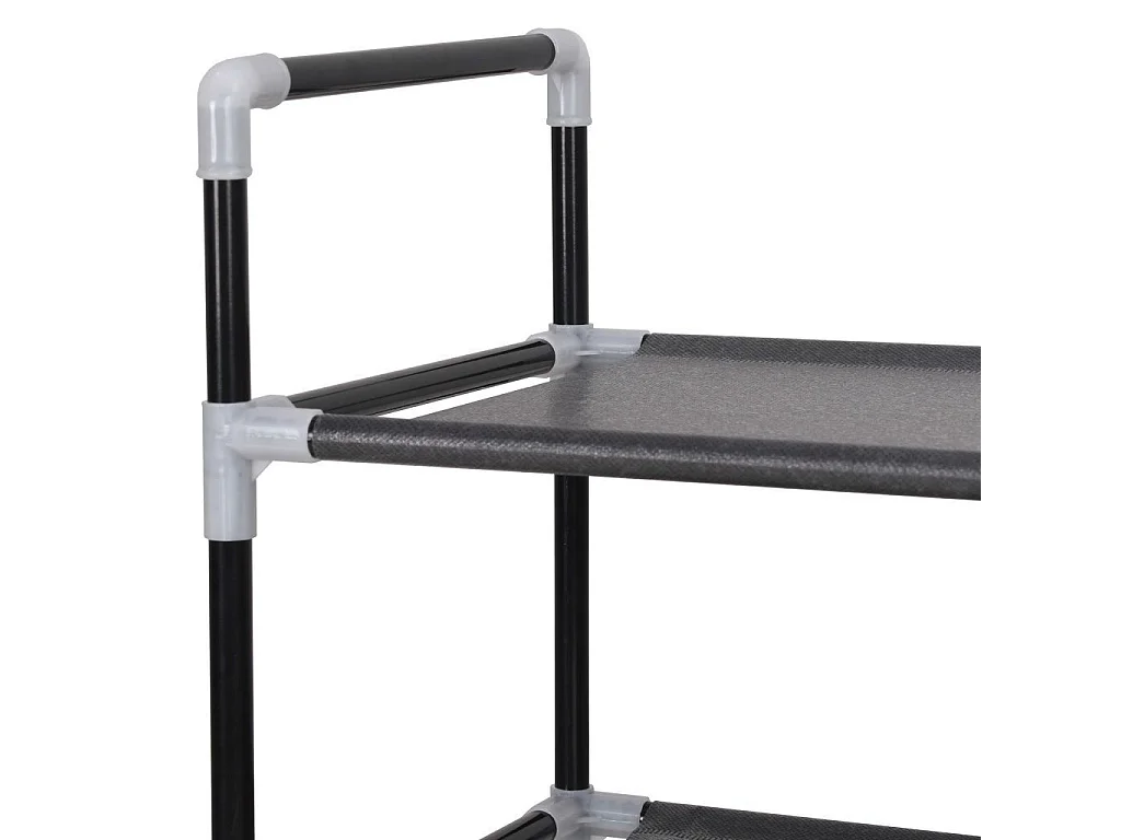 Range-chaussures avec 4 étagères Métal et Tissu non tissé Noir