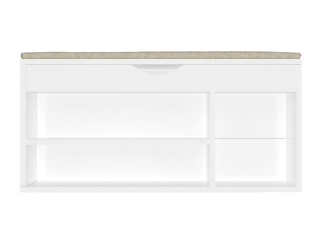 Banc à chaussures coussin Blanc brillant 104x30x49