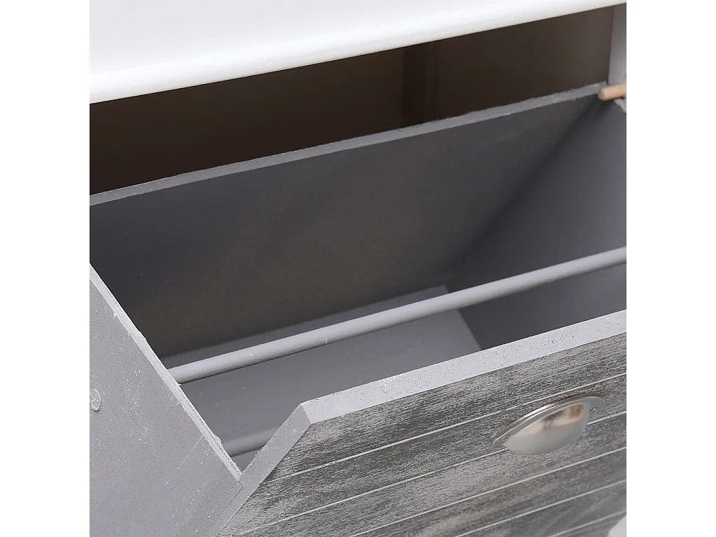 Armoire à chaussures Gris 50 x 28x98 Bois de Paulownia