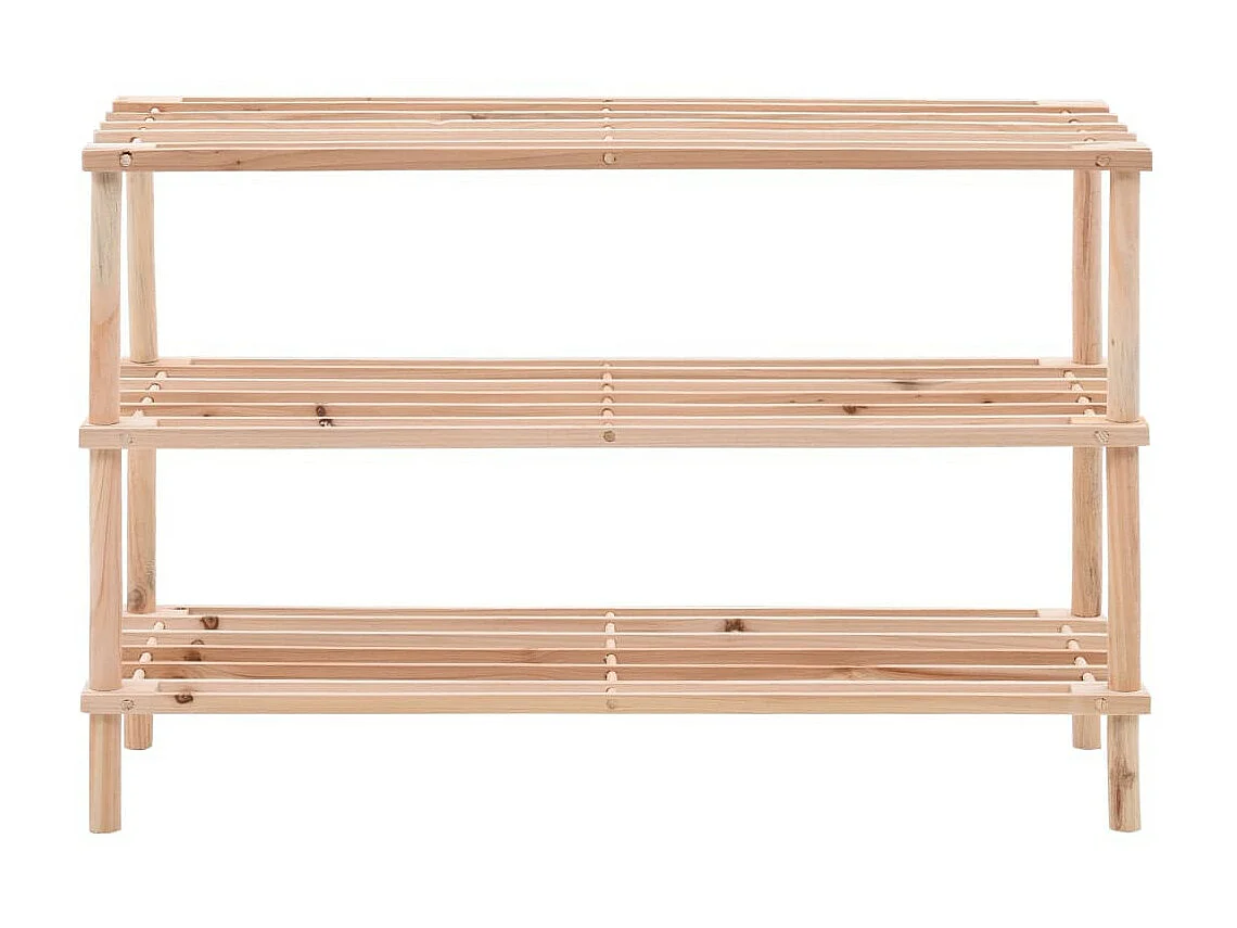 Range-chaussures à 3 étagères Bois de sapin solide