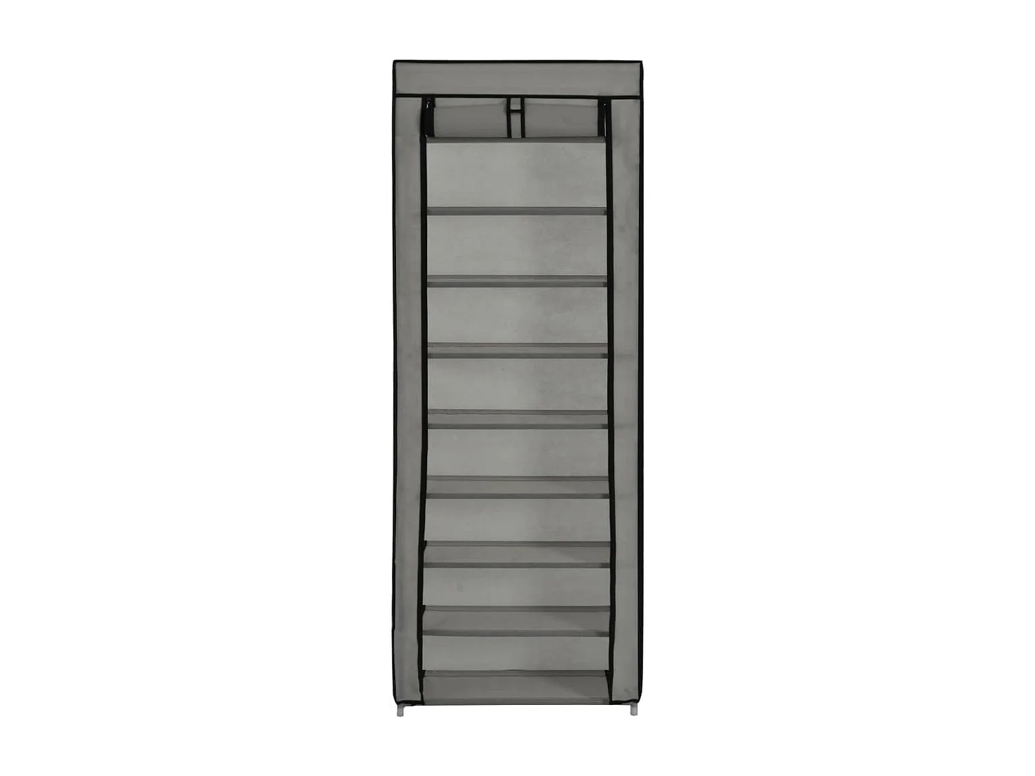 Armoire à chaussures avec housse Gris 57x29x162 Tissu