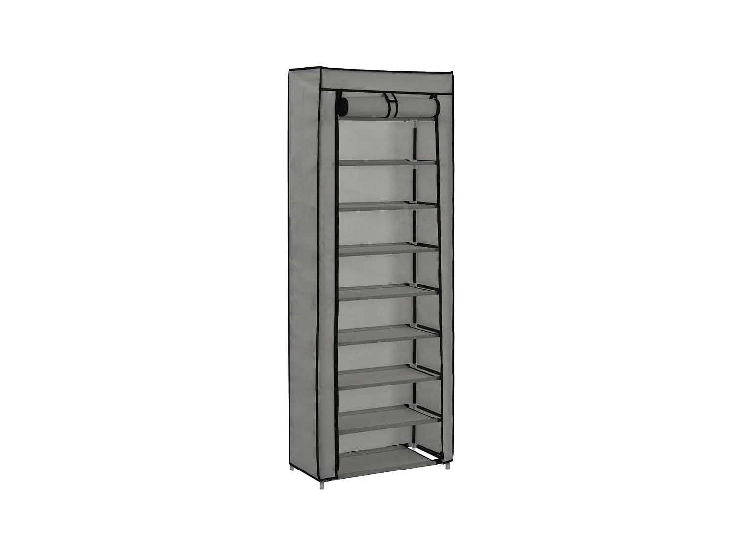 Armoire à chaussures avec housse Gris 57x29x162 Tissu