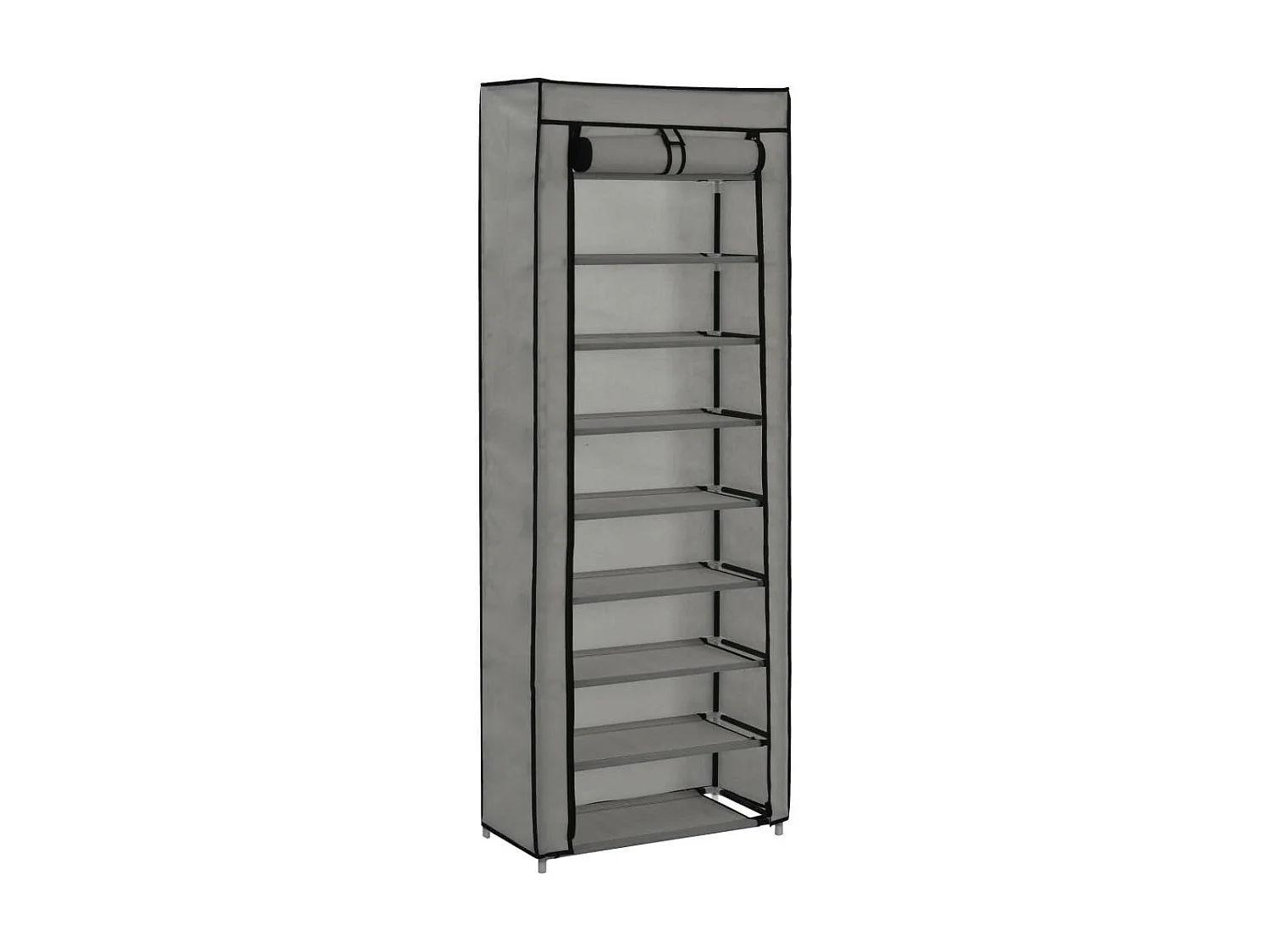 Armoire à chaussures avec housse Gris 57x29x162 Tissu