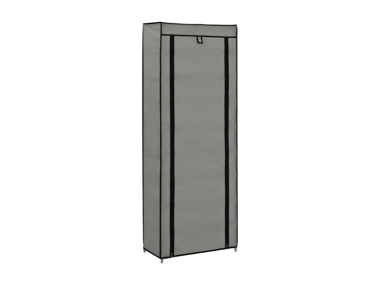 Armoire à chaussures avec housse Gris 57x29x162 Tissu