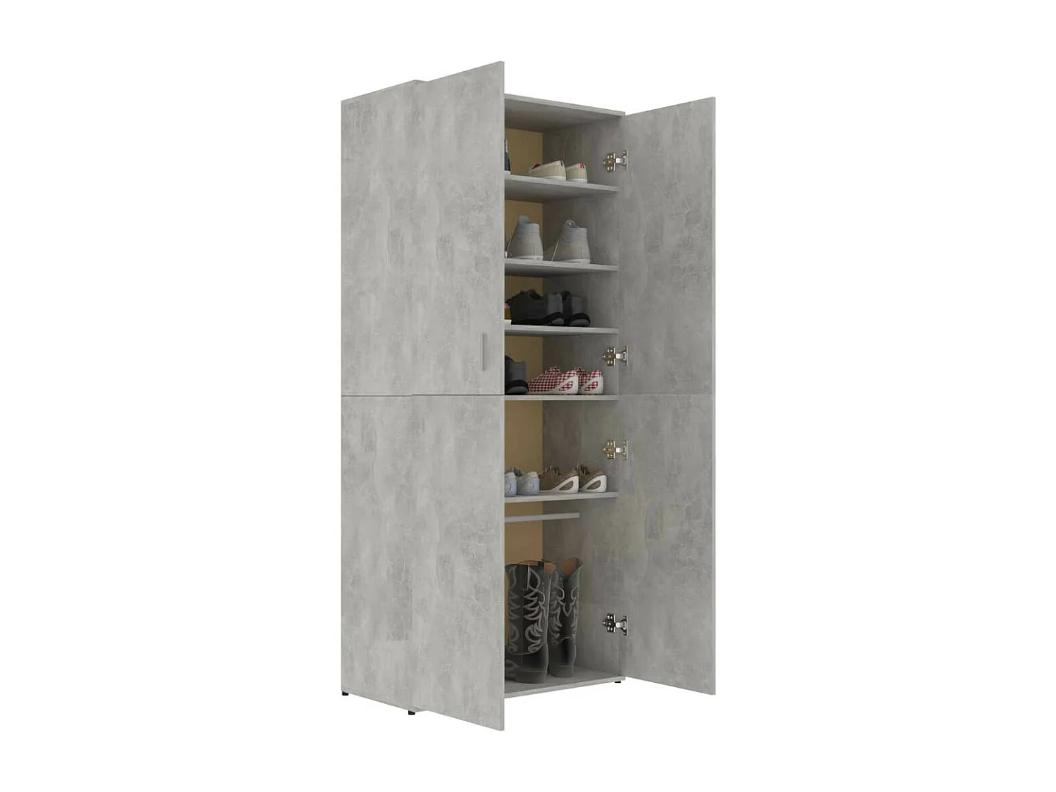 Armoire à chaussures Gris béton 80x39x178