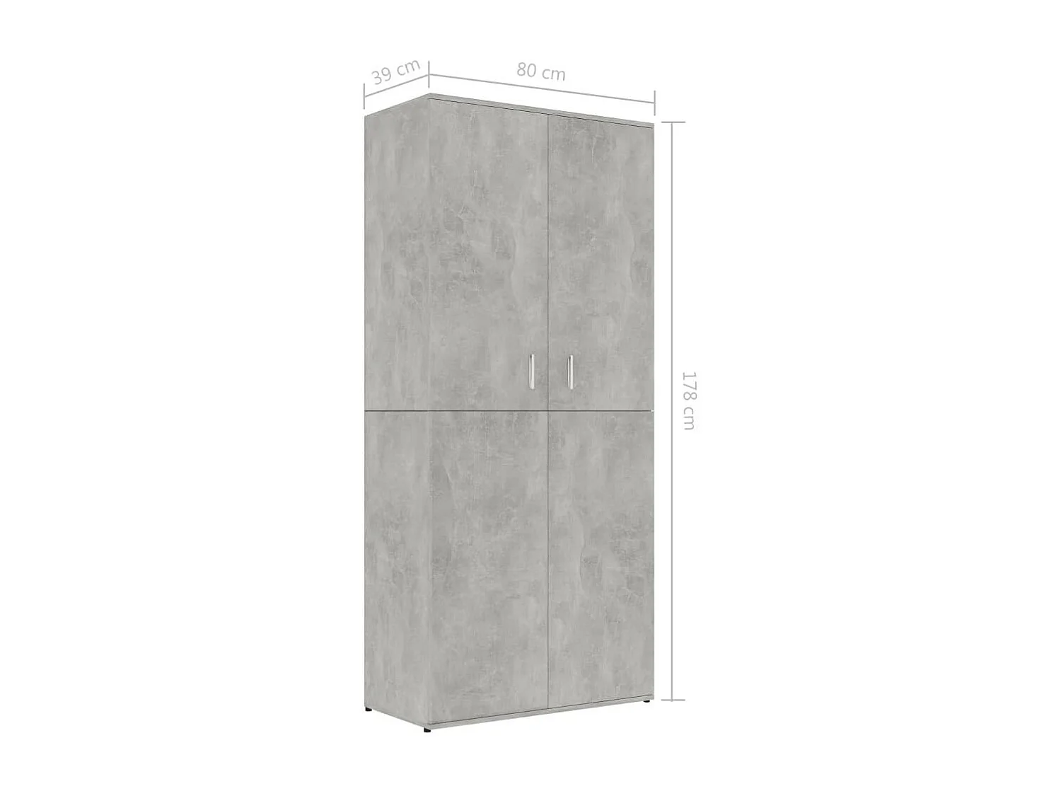 Armoire à chaussures Gris béton 80x39x178