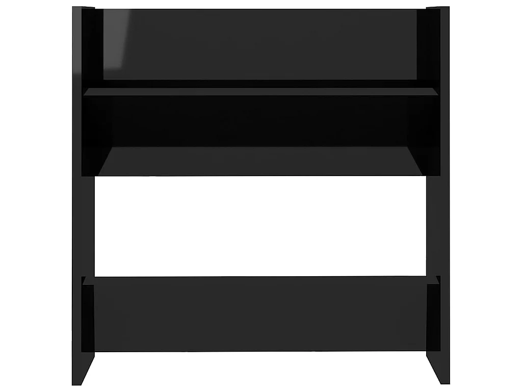 Armoires à chaussures murales 4 pcs Noir brillant 60x18x60