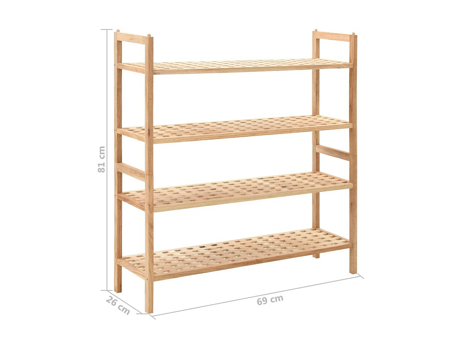 Étagère à chaussures Bois de noyer massif 69 x 26x81