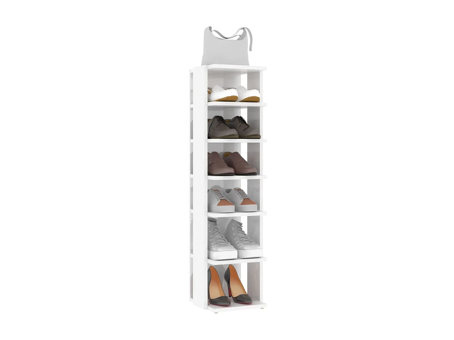 Armoire à chaussures Blanc brillant 25x27x102