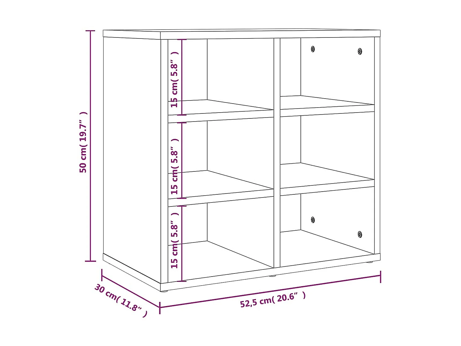 Armoire à chaussures Gris béton 52,5x30x50