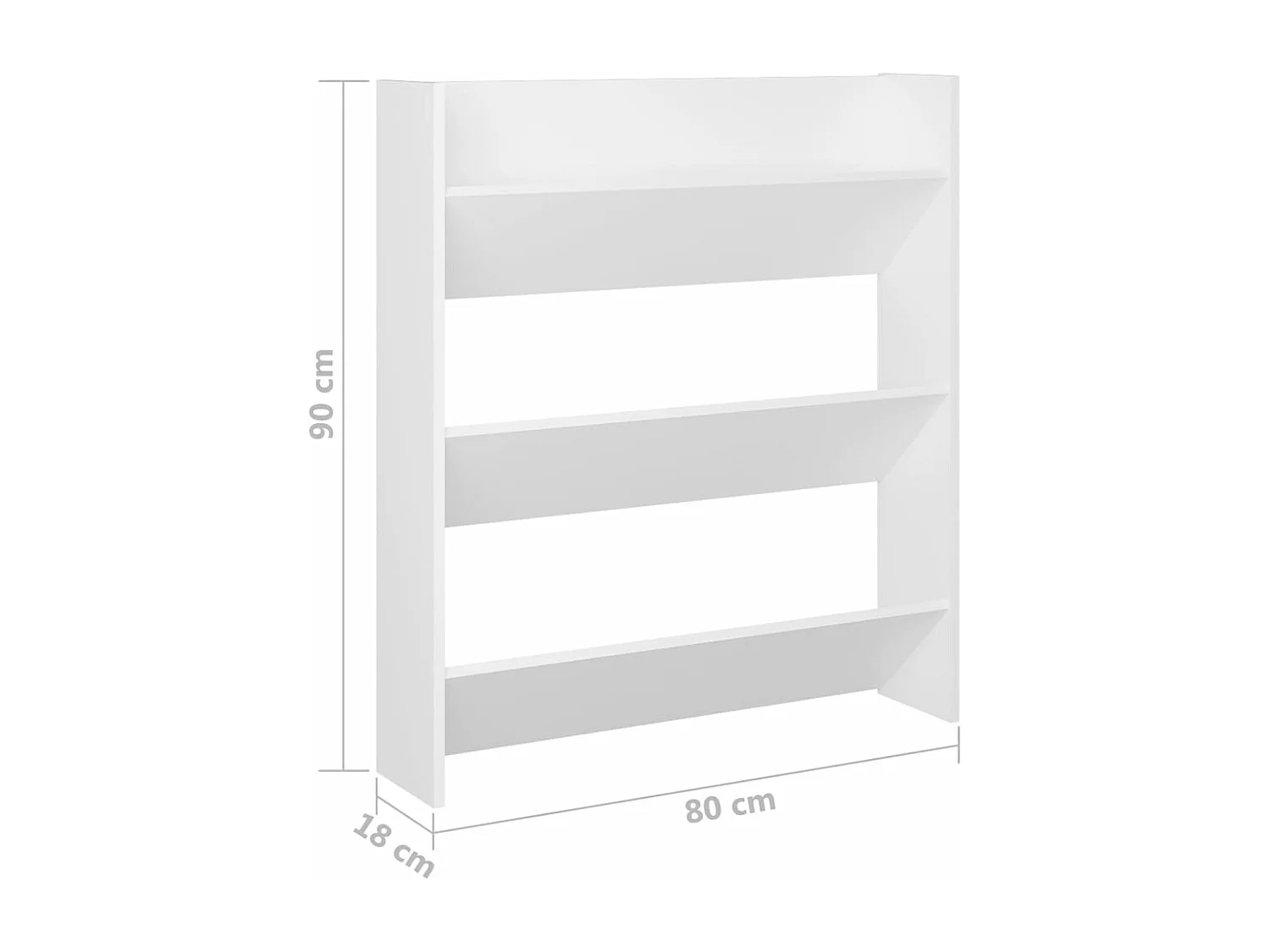 Armoire à chaussures murale Blanc 80x18x90