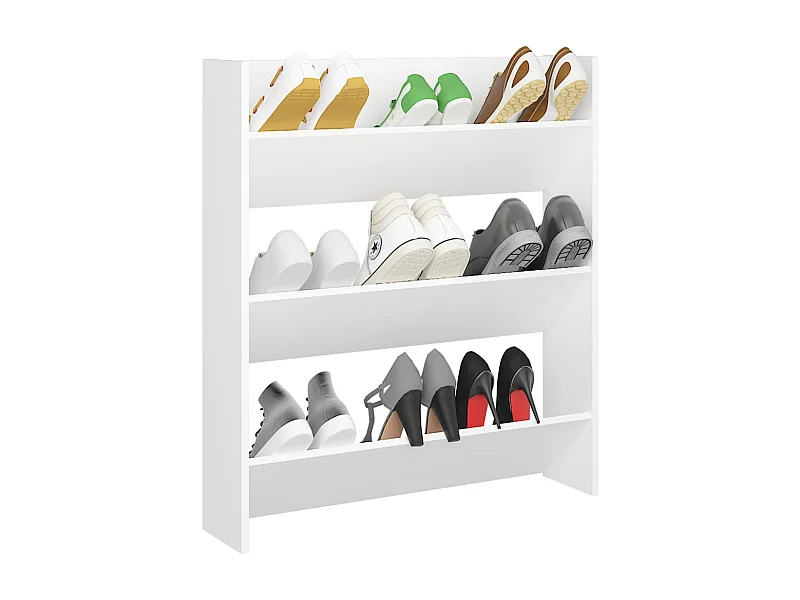 Armoire à chaussures murale en bois kalipé L 80 x H 90 - Format pratique-Blanc