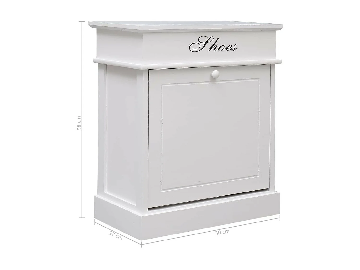 Armoire à chaussures Blanc 50 x 28x58 Bois de Paulownia