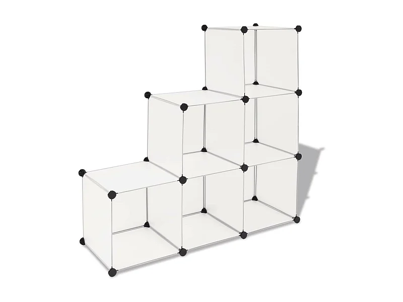 Organisateur de rangement cube avec 6 compartiments Blanc