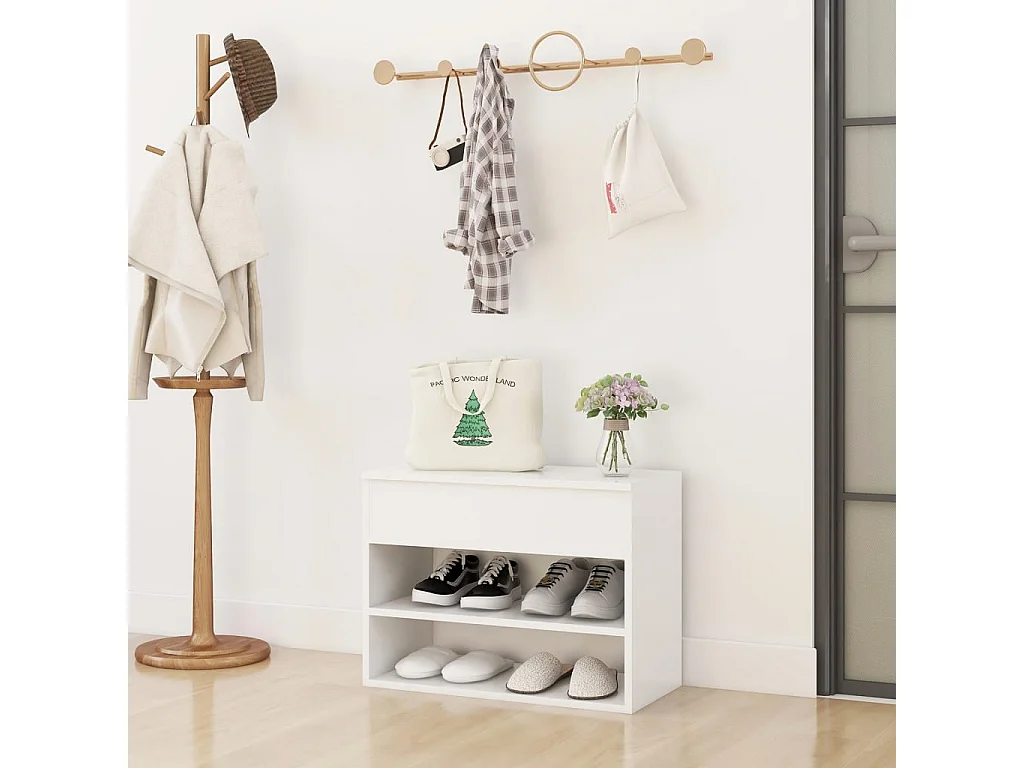 Banc à chaussures Blanc 60x30x45