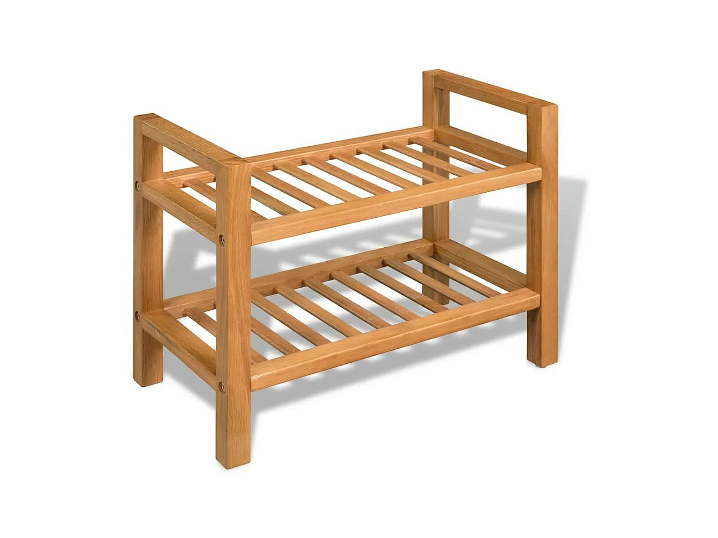 Étagère à chaussures avec 2 étagères 49,5x27x40 Chêne massif