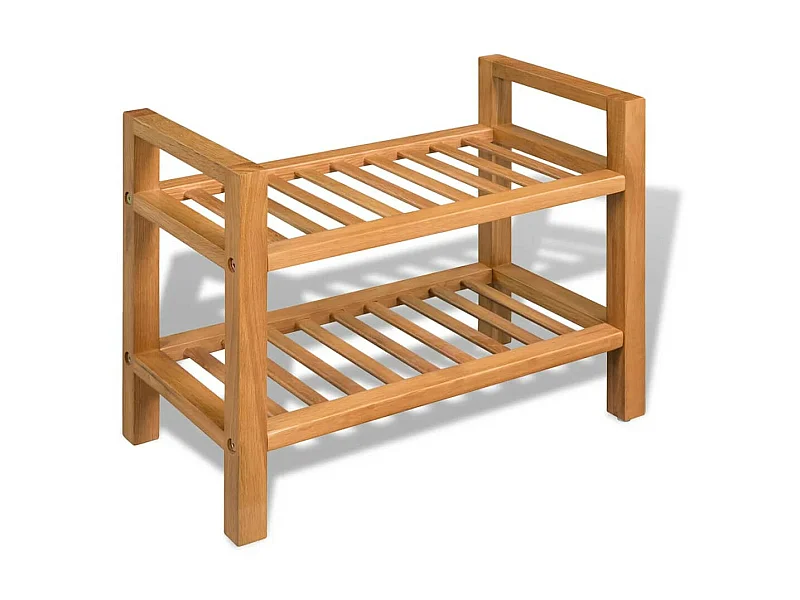 Étagère à chaussures avec 2 étagères 49,5x27x40 Chêne massif