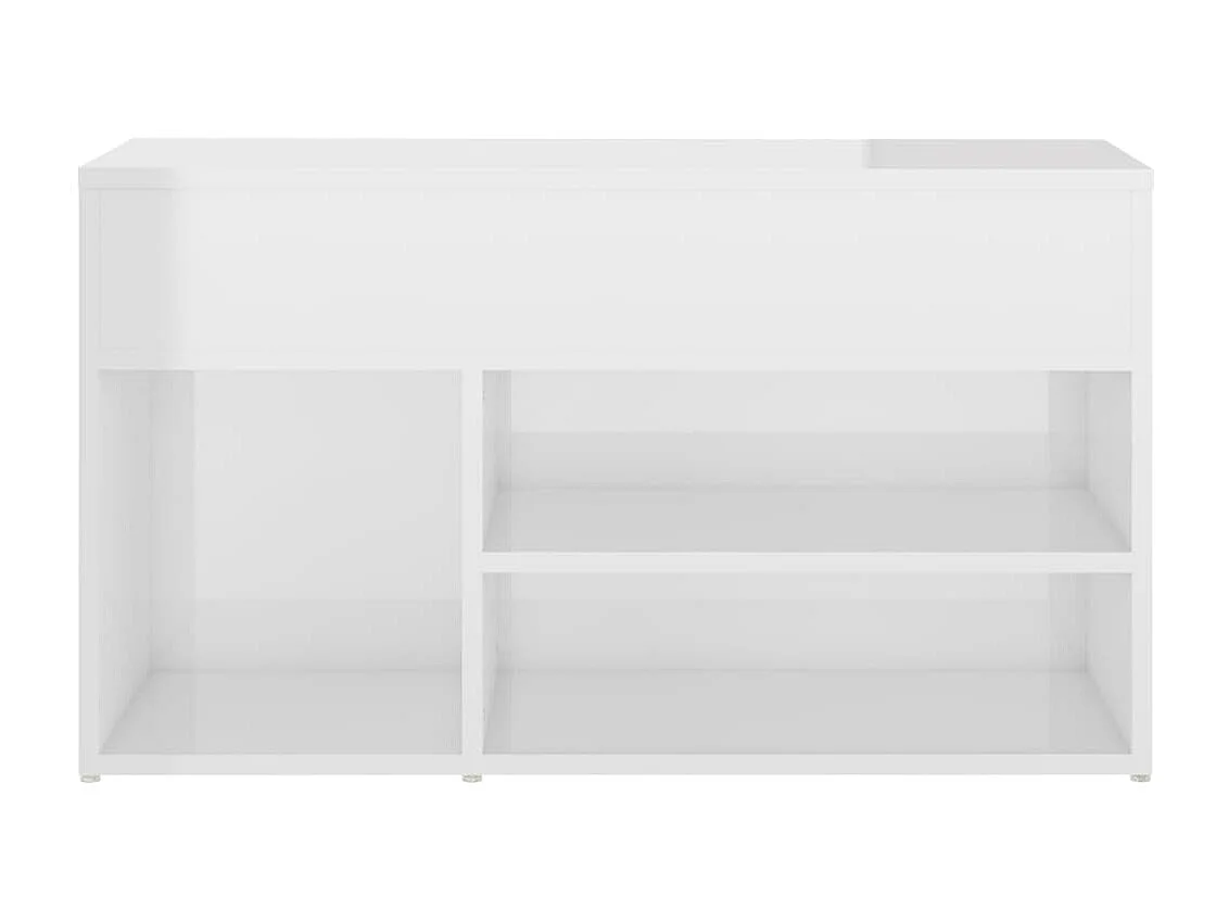 Banc à chaussures Blanc brillant 80x30x45