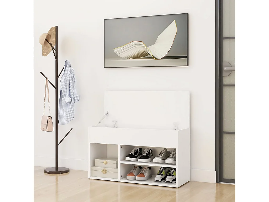Banc à chaussures Blanc 80x30x45
