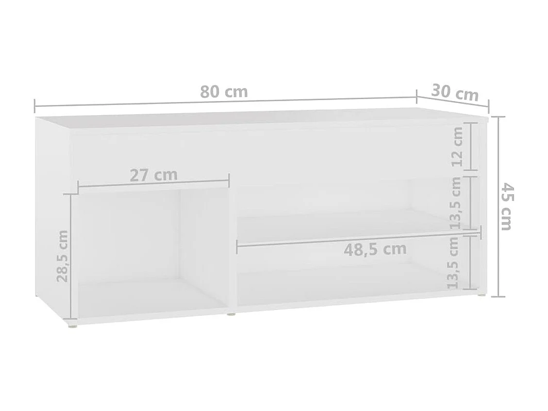 Banc à chaussures Blanc 80x30x45