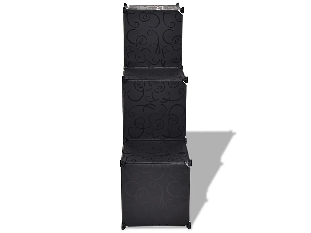 Organisateur de rangement cube avec 6 compartiments Noir