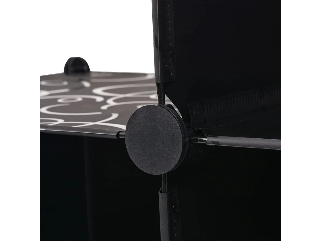 Organisateur de rangement cube avec 6 compartiments Noir