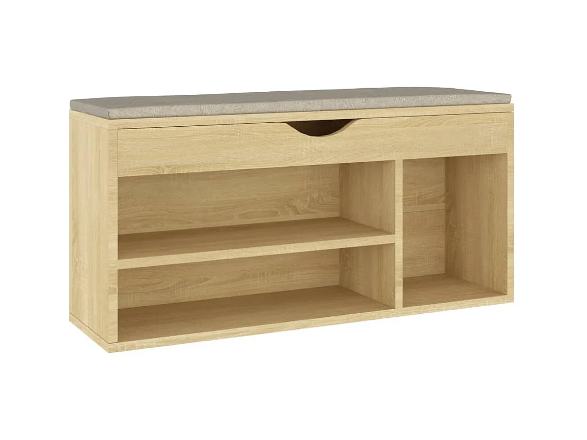 Banc à chaussures coussin Chêne Sonoma 104x30x49