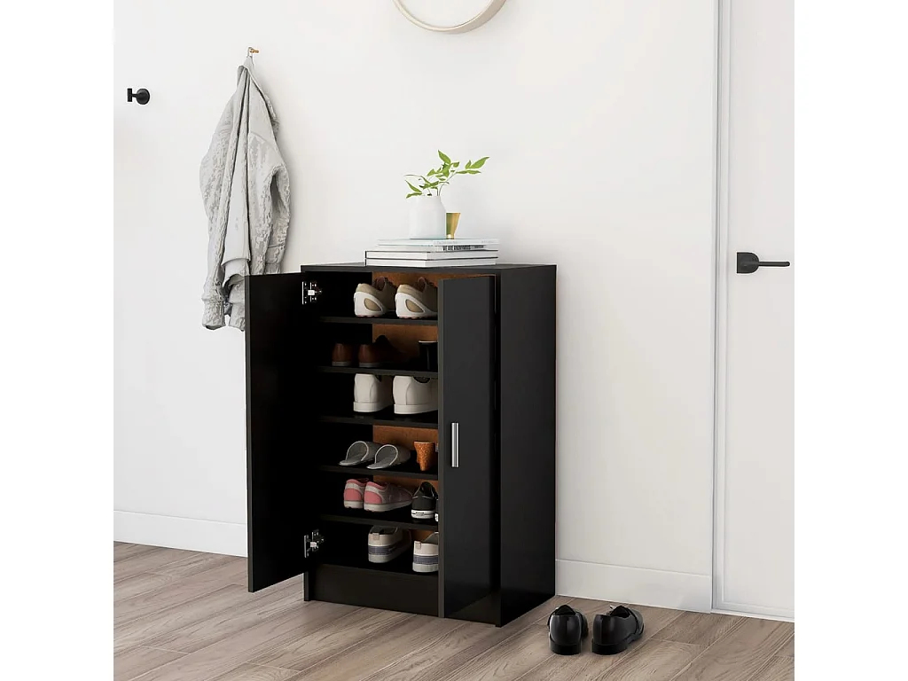 Armoire à chaussures Noir 60x35x92