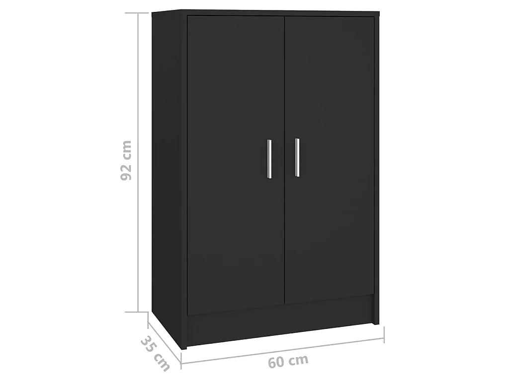 Armoire à chaussures Noir 60x35x92