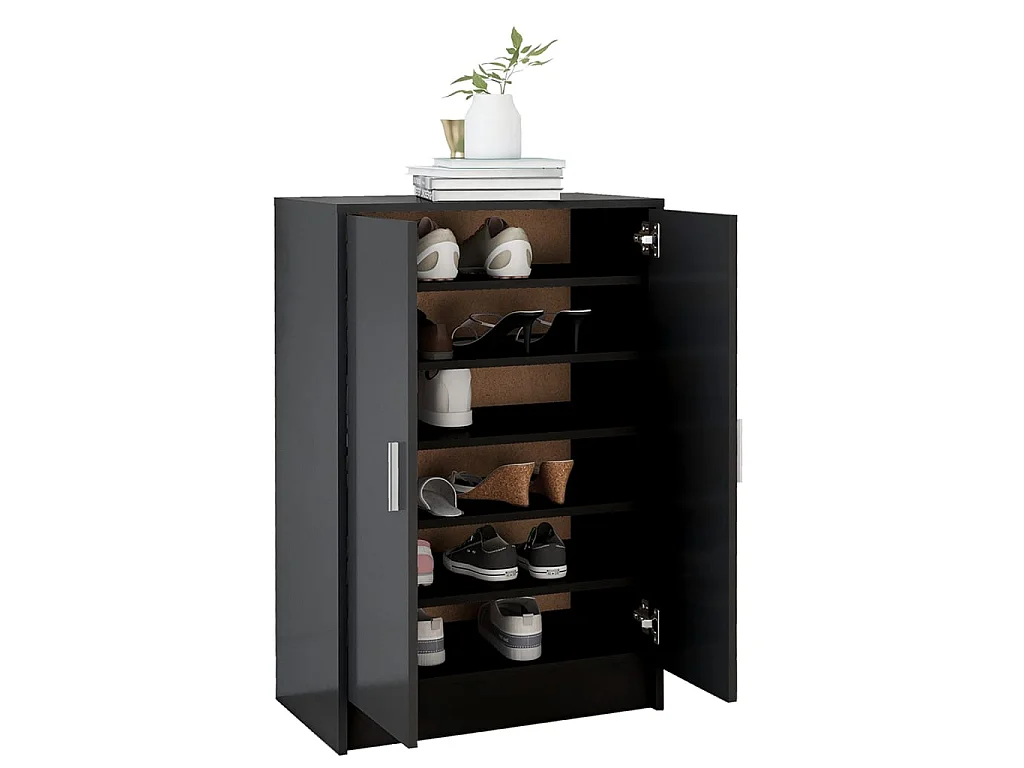 Armoire à chaussures Noir 60x35x92